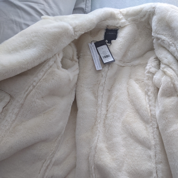 Dynamite manteau suede moto sherpa jacket - Picture 4 of 8